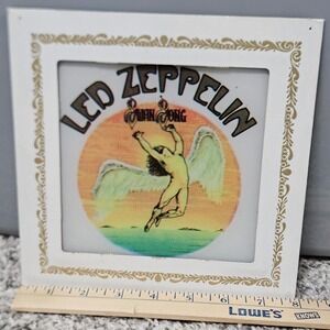 Led Zeppelin Carnival Mirror 8x8 White Swan Song Icarus 1985 Vintage Art